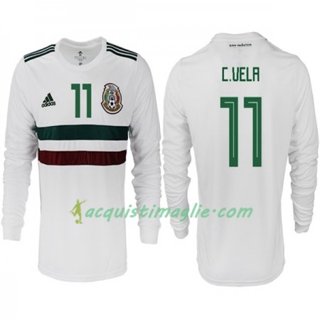 Divisa di Calcio Messico C.VELA 11 Trasferta Mondiali 2018 Manica Lunga